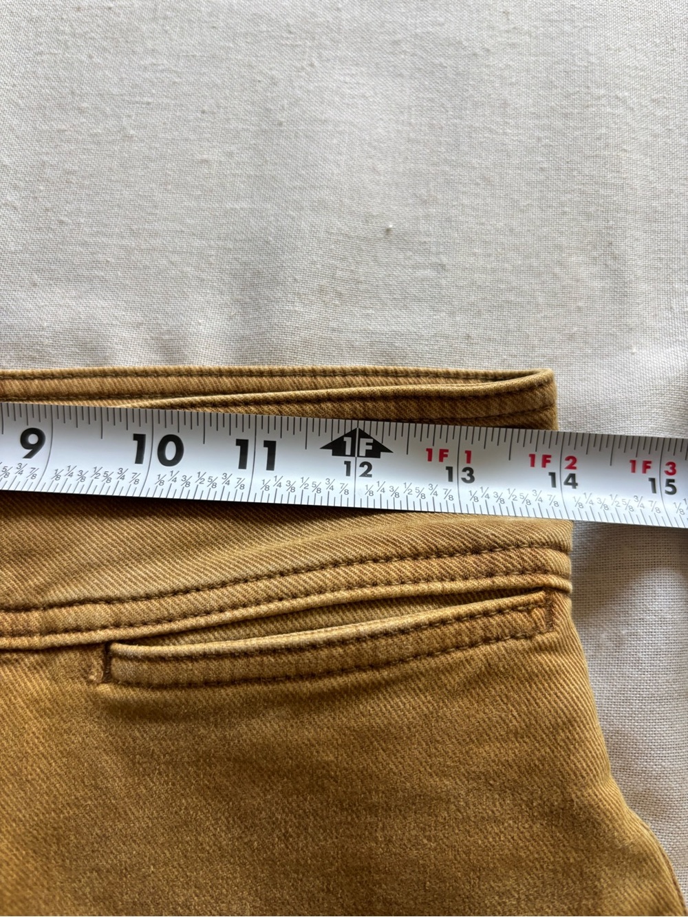 Lou & Grey High Rise Slim Wide Leg Pants Mustard Stretch Casual Size 28 - Picture 7 of 10